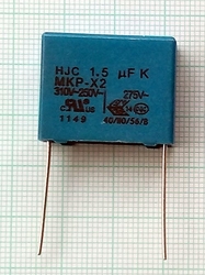 Kondenzátor 1,5uF 250V 50Hz fóliový