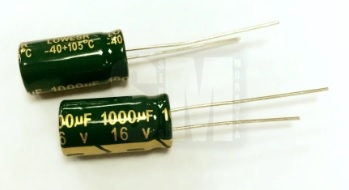 1000uF/16V kondenzátor elektrolytický 10x20mm low ESR