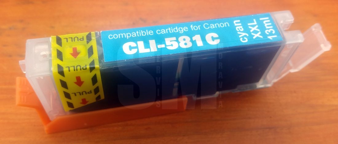 CANON CLI-581C XXL - modrá 13ml bez čipu